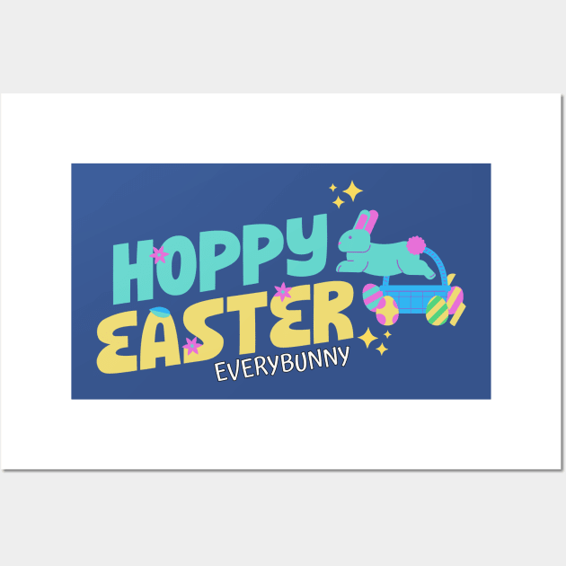 Hoppy Easter Everybunny Wall Art by ChasingTees